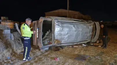 Araç takla attı, can pazarı yaşanan kazada 7 kişi yaralandı