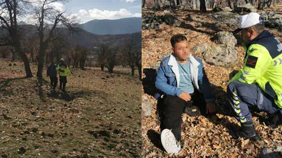 Konya'da dağlık alanda kaybolan genci jandarma buldu