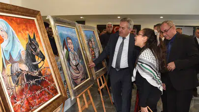 Konya'daki Gazzeli öğrencilerden "Sessiz Fırçalar" Sergisi