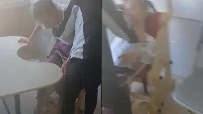 Skandal görüntüler: Otizmli öğrencileri sıralara bağladılar