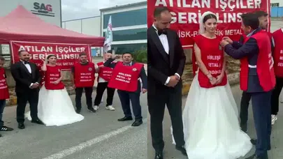 Düğününe saatler kala işten çıkarıldı: Gelinlikle eylem yaptı