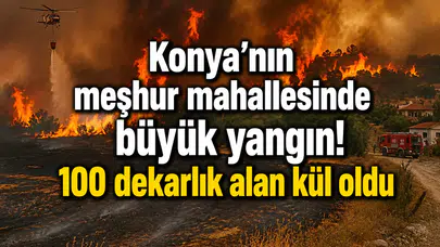 Konya’nın meşhur mahallesinde büyük yangın! 100 dekarlık alan kül oldu