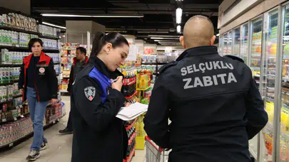 Selçuklu'da zabıta sahaya indi: Ürünler tek tek kontrol ediliyor