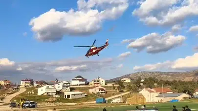 Konya'da tarım aracı kazasında yaralanan vatandaşa hava ambulansı