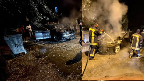 Konya'da seyir halindeki otomobil alev aldı