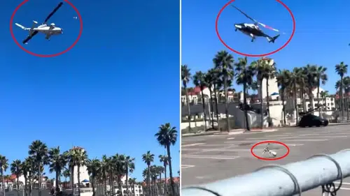 Helikopter insanların üzerine böyle düştü
