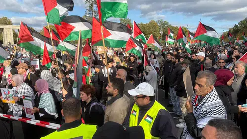 Berlin’de 16 bin kişi Filistin'e destek gösterisinde buluştu