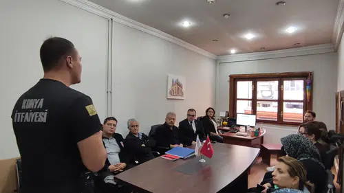 CİB Konya Bölge Müdürlüğünde yangın eğitimi ve tatbikatı
