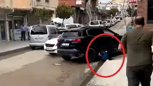 Dehşet anları: Tartıştığı kişiyi cipiyle ezdi