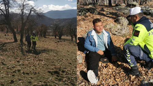 Konya'da dağlık alanda kaybolan genci jandarma buldu