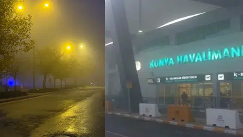Konya güne sisle uyandı: Uçak seferleri peş peşe iptal ediliyor