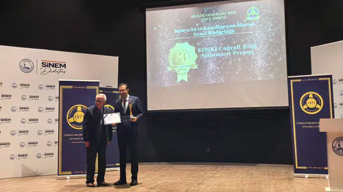 Türkiye'nin en büyük su şebekesini yöneten KOSKİ'ye ödül