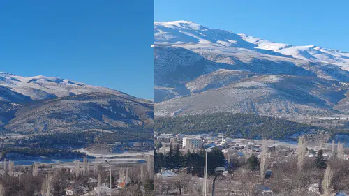 Konya'nın Zanapası muhteşem manzara sunuyor: Kar yağışı değer kattı