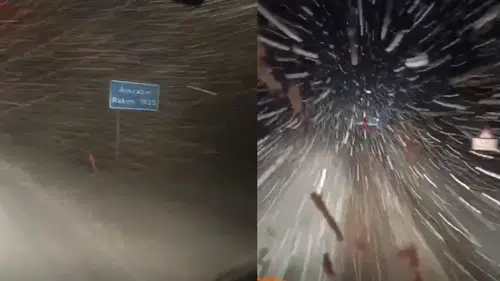 Konya-Antalya karayolu beyaza büründü: Alacabel'de yoğun yağış