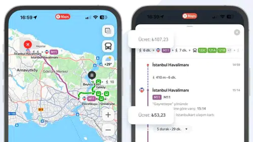 Yandex Maps, Konya'da toplu taşıma ücretlerini göstermeye başlayacak