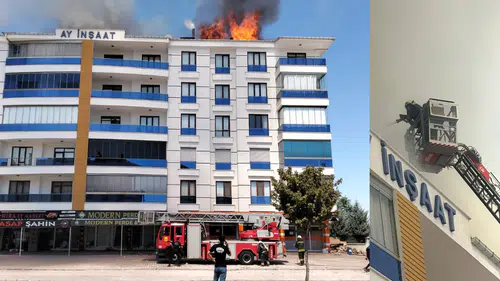 Konya'da yangın paniği. 5 katlı apartmanda alevleri gören 112'yi aradı