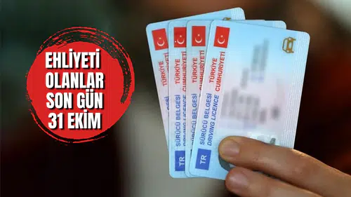 Ehliyeti olan milyonlarca kişi dikkat! Son gün 31 Ekim...