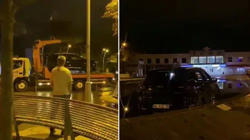 Alkollü sürücünün navigasyonla sınavı: Süs havuzuna daldı
