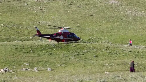 Konya'da kaza geçiren motosiklet sürücüsüne hava ambulansı