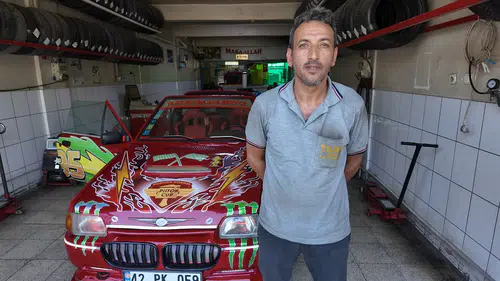 Konyalı usta ustalığını konuşturdu: Hayalindeki Şimşek McQueen'e yarattı