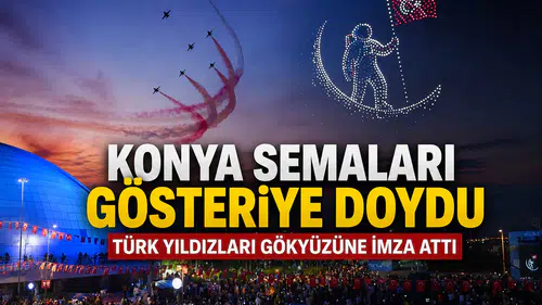 Konya semaları gösteriye doydu: Türk Yıldızları gökyüzüne imza attı