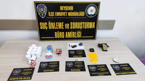 Konya'da eve düzenlenen operasyonda uyuşturucu ve mermi çıktı