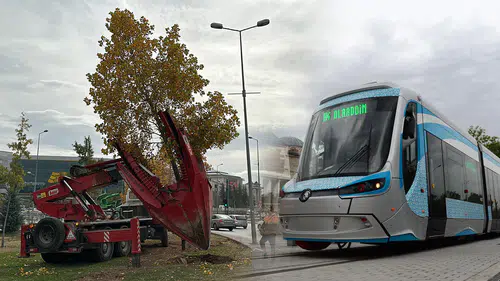 Konya'nın raylı sistem ağı genişliyor: Ağaçlar gidiyor, tramvay geliyor