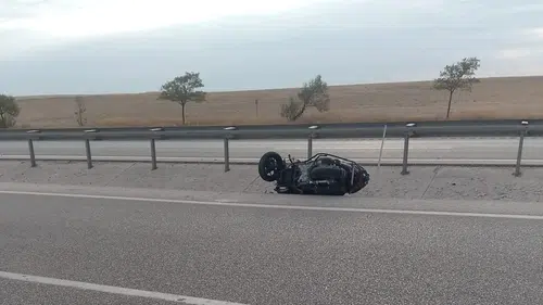 Konya'da motosiklet devrildi: Yabancı uyruklu sürücü yaralandı