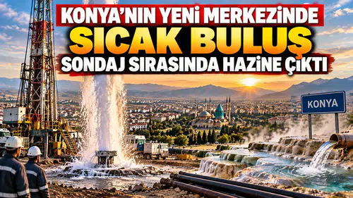 Konya'nın yeni merkezinde sıcak buluş: Sondaj sırasında hazine çıktı