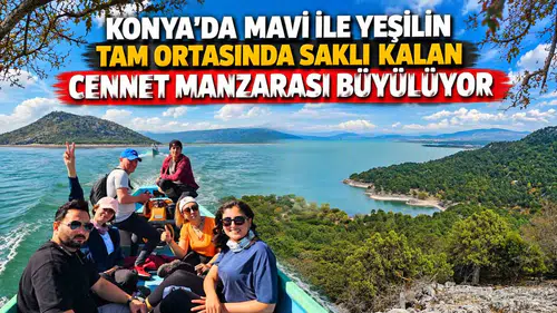 Konya'da mavi ile yeşilin tam ortasında saklı kalan cennet: Manzarası büyülüyor