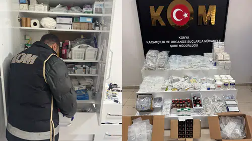 Konya'da KOM'dan eve kaçak klinik kuran şahsa operasyon