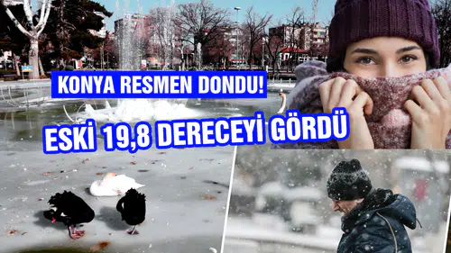 Konya ayaza teslim oldu: O ilçe -19,8 dereceyle zirvede