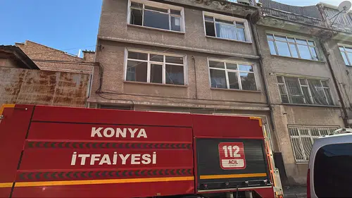 Konya'da apartmanda yangın paniği