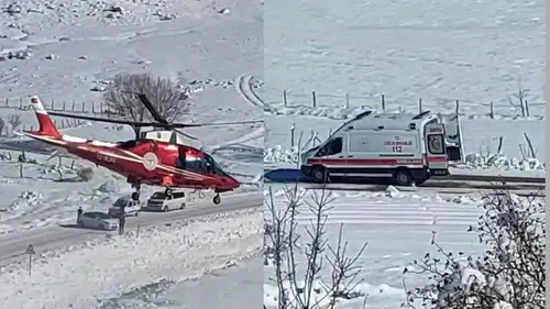 Konya'da dakikalarla yarışıldı: Gökbey kalp krizi için havalandı