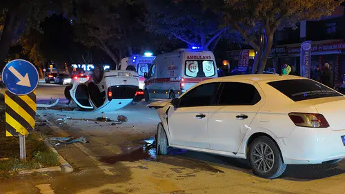 Konya’daki kazada araç takla attı: Sürücünün burnu bile kanamadı