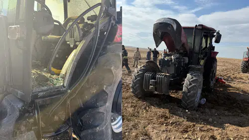 Konya'da yanan traktörde maddi hasar oluştu