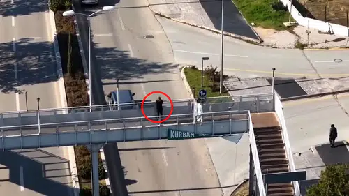 Gözlerine inanamadı aracından hemen indi: O kaçtı polis dron kovaladı