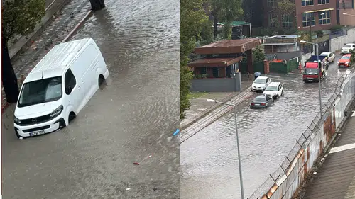 İstanbul'da sağanak yağış etkisini arttırdı sokaklar göle döndü