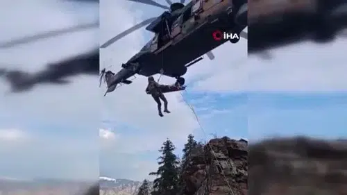 Filmleri aratmayan sahne: Yaylada yaralanan vatandaş helikopterle kurtarıldı