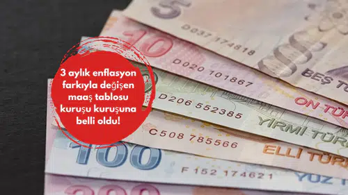3 aylık enflasyon farkıyla değişen maaş tablosu kuruşu kuruşuna belli oldu!