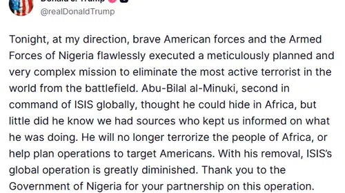Trump: "DEAŞ’ın küresel çaptaki ikinci komutanı öldürüldü"