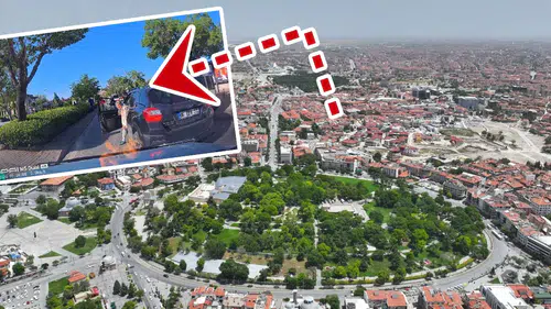 Konya trafiğinde ilginç anlar: Kadın sürücü kavga için durdu