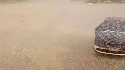Hem dolu felaketini kaydetti hem böyle dua etti