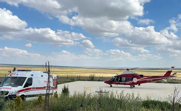 Kalp krizi geçiren hasta ambulans helikopter ile Konya'ya sevk edildi