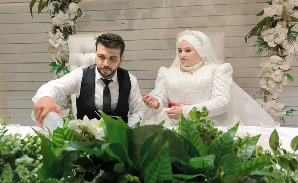 Konya'da Taşkın ve Karabakla aileleri evlatlarını evlendirdi
