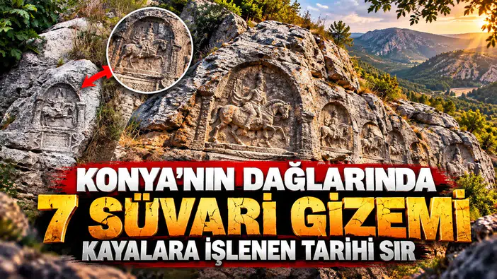 Konya'nın dağlarında 7 süvari gizemi: Kayalara işlenen tarihi sır