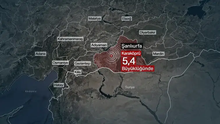 Şanlıurfa'da 5,4 büyüklüğünde deprem