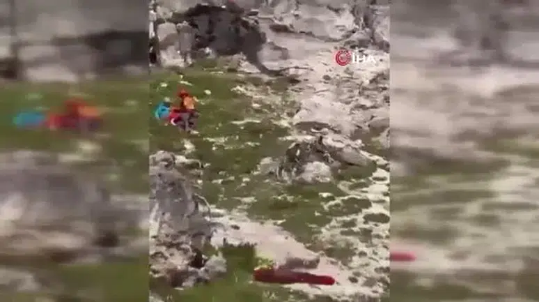 Dağda kurtarma operasyonu: Sağlık çalışanı kayalıklardan böyle yuvarlandı