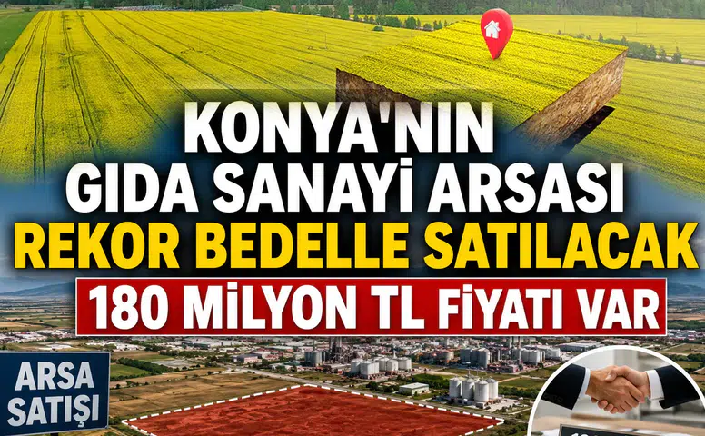 Konya'nın gıda sanayi arsası rekor bedelle satılacak: Tam 180 milyon TL