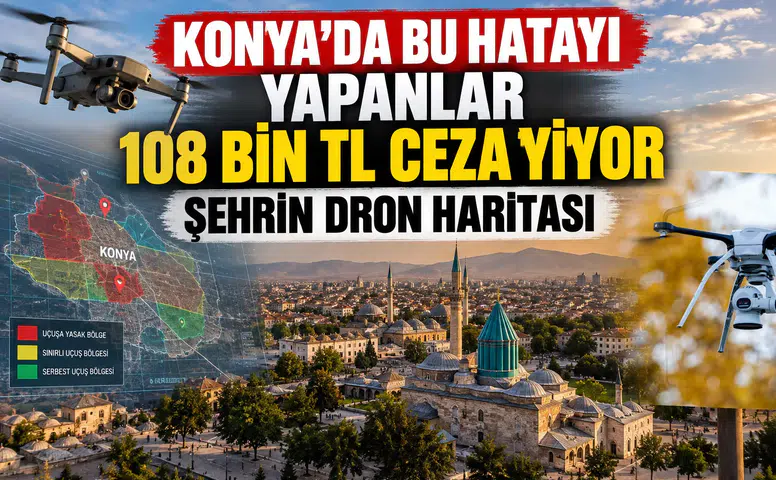 Konya'da bu hatayı yapanlar 108 bin TL ceza yiyor: Şehrin dron haritası
